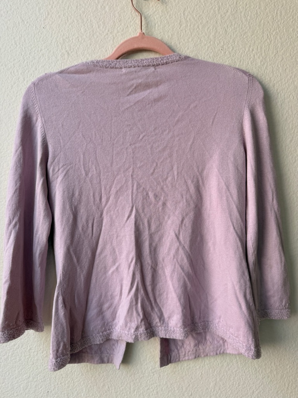 Banana Republic Silk Blend Beaded Cardigan Lilac Floral Embellished Sweater S - Picture 2 of 15